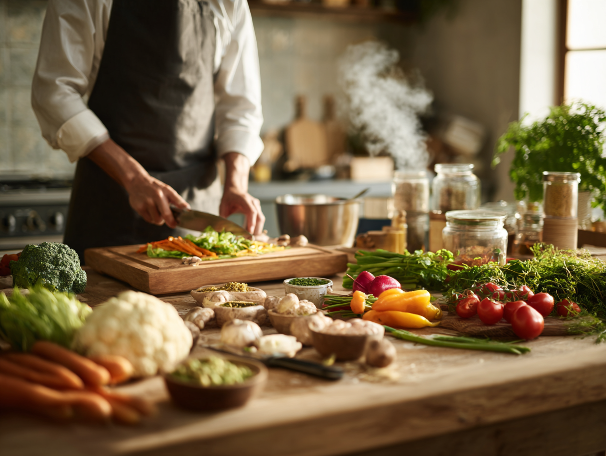 Pestré a čerstvé ingredience pro zdravou stravu